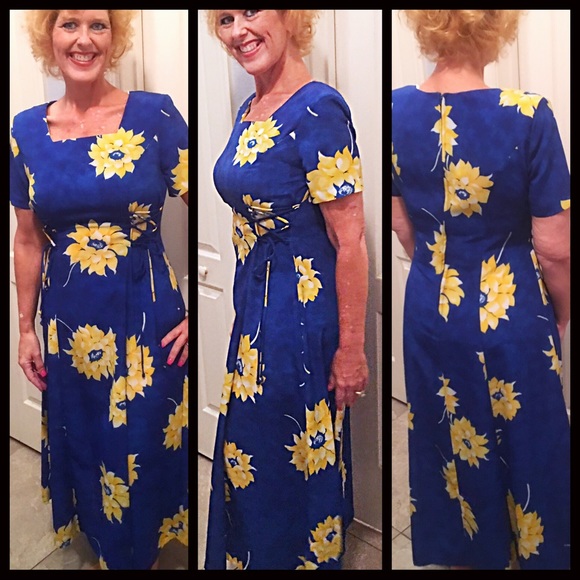 Vintage Olivia Rose Floral Maxi Dress w/ Side Ties - Picture 5 of 8